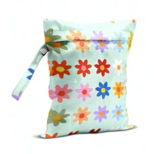 zcyxuuw Wet Bag, Wet Dry Bag, Wet Bag for Swimsuit, Travel, Beach, Pool, Diapers, Dirty Yoga Gym Clothes, Toiletries, Makeup Bag, Waterproof Reusable Cute Daisy Floral Flower