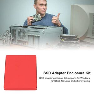 SSD Adapter Enclosure Kit, Aluminum Alloy SSD Adapter Enclosure Stable Durable for Home for Computer for Office Red