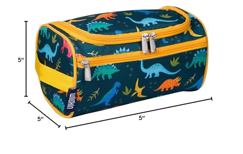 Wildkin Toiletry Bag for Boys, Girls, and Adults, Toiletry Bags Measures 9.5 x 5 x 5 Inches, Multifunctional, Spacious & Ideal Sized for Weekend or Overnight Travel Bag, BPA-free (Jurassic Dinosaurs)