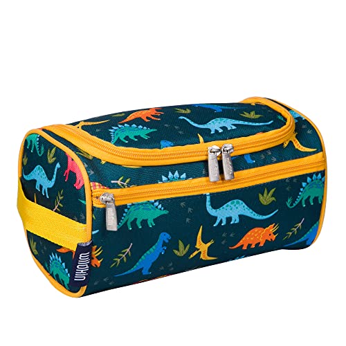 Wildkin Toiletry Bag for Boys, Girls, and Adults, Toiletry Bags Measures 9.5 x 5 x 5 Inches, Multifunctional, Spacious & Ideal Sized for Weekend or Overnight Travel Bag, BPA-free (Jurassic Dinosaurs)