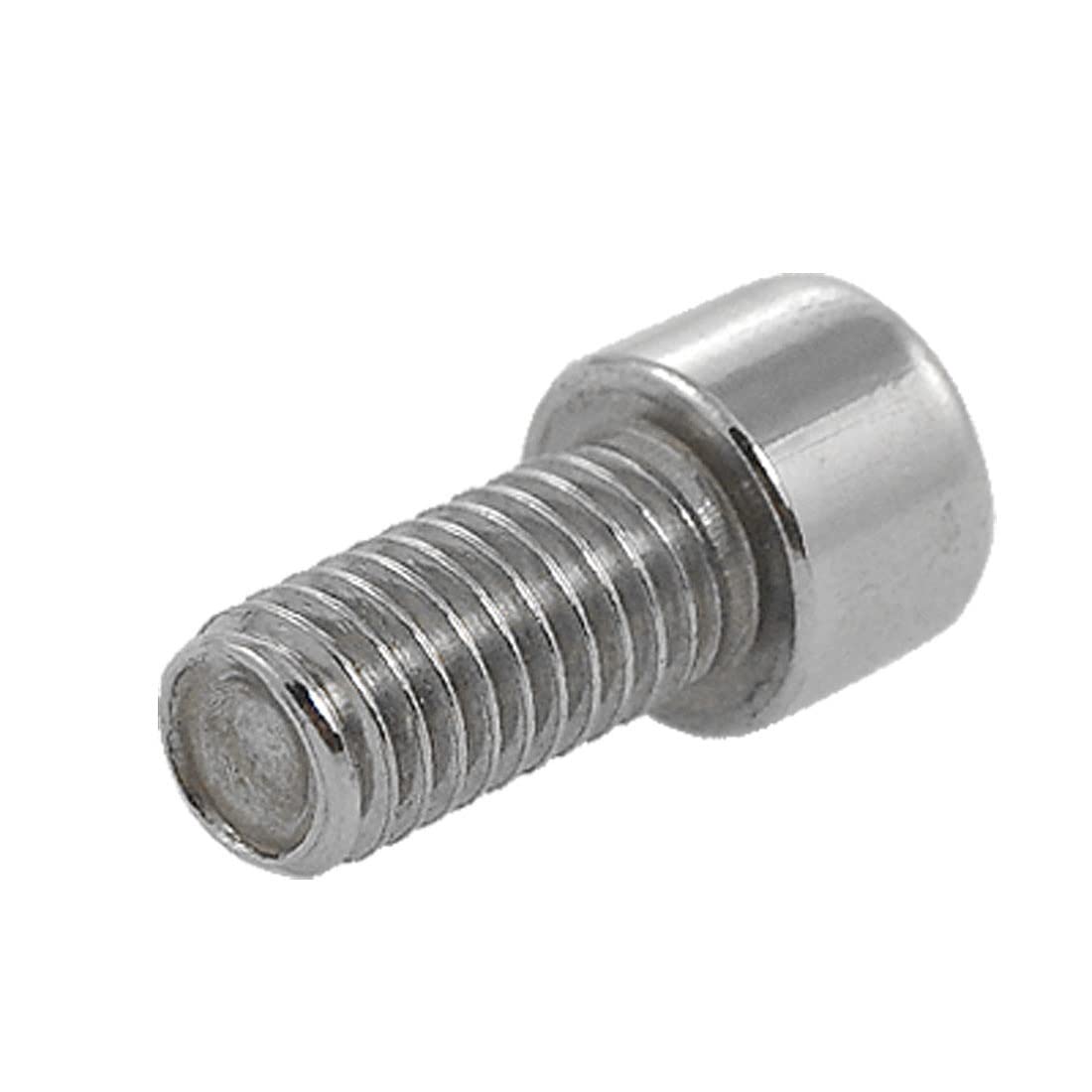 sourcing map 5pcs M4x10mm Hex Socket Head Bolt Screws, Stainless Steel Silver Tone