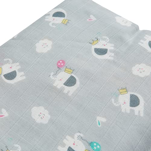 DaysU 6-Layer Muslin Swaddle Blankets for Newborn Babies, Soft Breathable Muslin Baby Blankets Unisex for Boys Girls, Baby Crib Toddler Bed, Large 47" x 47", 1 Pack - Elephant