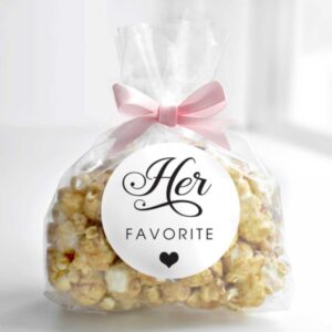 1.9 Inch His Favorite Her Favorite Black White Stickers Wedding Favors Decoration 60 Labels