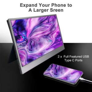 Portable Monitor 4K 15.6 Inch, 100% RGB Ultra HD 3840x2160 USB C HDMI External Second Monitor for Laptop, MacBook, PS5, PS4, Xbox, Switch, Built-in Speaker, with Cover Stand