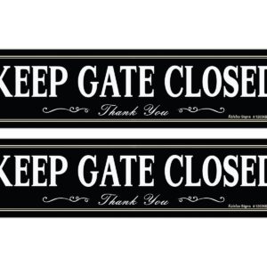 Faittoo Keep Gate Closed Sign, 2-Pack 12 x 3 Inch Reflective Rust Free Aluminum, UV Protected, Weather/Fade Resistant, Easy to Install and Read, Indoor/Outdoors Use