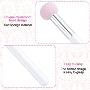 PAGOW 6pcs Sponge Makeup Applicator With Handle, Sponge Eyeshadow Applicators Makeup, Eyeshadow Sponge Brush, Cotton Eye Makeup Eyeshadow Brushes for Women Girls (4.5 inch Long) Washable