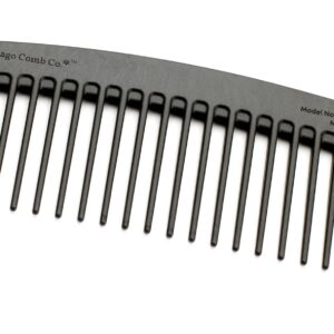 Chicago Comb Model 10 Carbon Fiber, Compact Wide-Tooth Comb, Made in USA, Anti-Static, 5 Inches (12.7 cm) Long