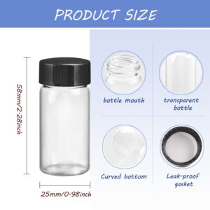 Cositina 20ml Clear Glass Sample Vials with Screw Cap,Empty Refillable Travel Glass Liquid Sampling Lab Storage Vials for Essential Oils,Perfumes, Lab Chemicals-Pack of 30