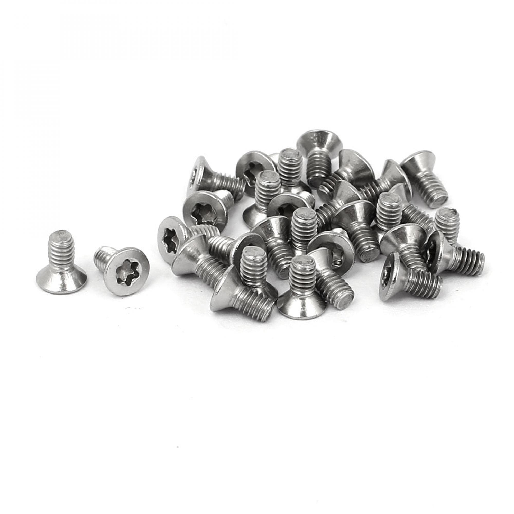 sourcing map 30pcs M2.5x5mm Flat Head Torx Machine Screws, 304 Stainless