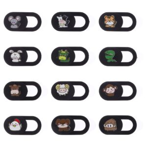 mobestech laptop camera cover slide slim laptop 12pcs animal camera cover slide phone webcam slider camera cover webcam cover slide for laptop privacy cover sliding black pc stickers computer camera