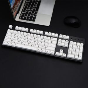 MOLGRIA Keycaps Pure White, 137 Set Simple White Keycaps for Gaming Keyboard, PBT Cherry Profile Dye Sublimation Keycap for Gateron Kailh Cherry MX 104/87/74/68/64/61 60 Keyboard