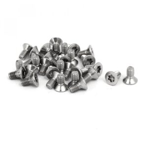 sourcing map 30pcs M2.5x5mm Flat Head Torx Machine Screws, 304 Stainless