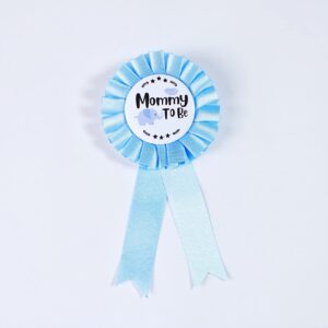 HAPPYLAND Baby Boy Shower Decorations Baby Blue Elephant Tinplate Badge Mommy to Be and Daddy to Be Baby Shower