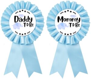 happyland baby boy shower decorations baby blue elephant tinplate badge mommy to be and daddy to be baby shower