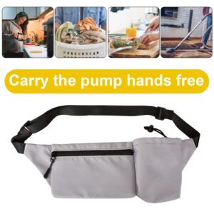 iGuerburn Breast Pump Bag for Medela Freestyle Hands-free and Elvie Stride Breast Pump, Medela Freestyle Flex Fanny Pack Accessories with Adjustable Belt for Working Moms (Grey)