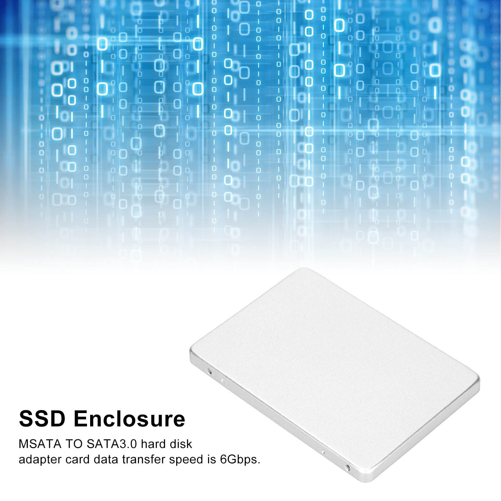 MSATASATA3.0 Hard Drive Adapter Card Ultrathin Aluminum Alloy SSD Adapter Enclosure for Home Office Computers Silver