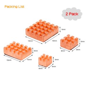 Geekworm Heatsink CPU Cooler for Raspberry Pi, 8PCS Copper Heatsinks with Thermal Conductive Adhesive Compatible with Raspberry Pi/Orange Pi/Rock Pi/Tinker Board/PCB Board CPU Chip