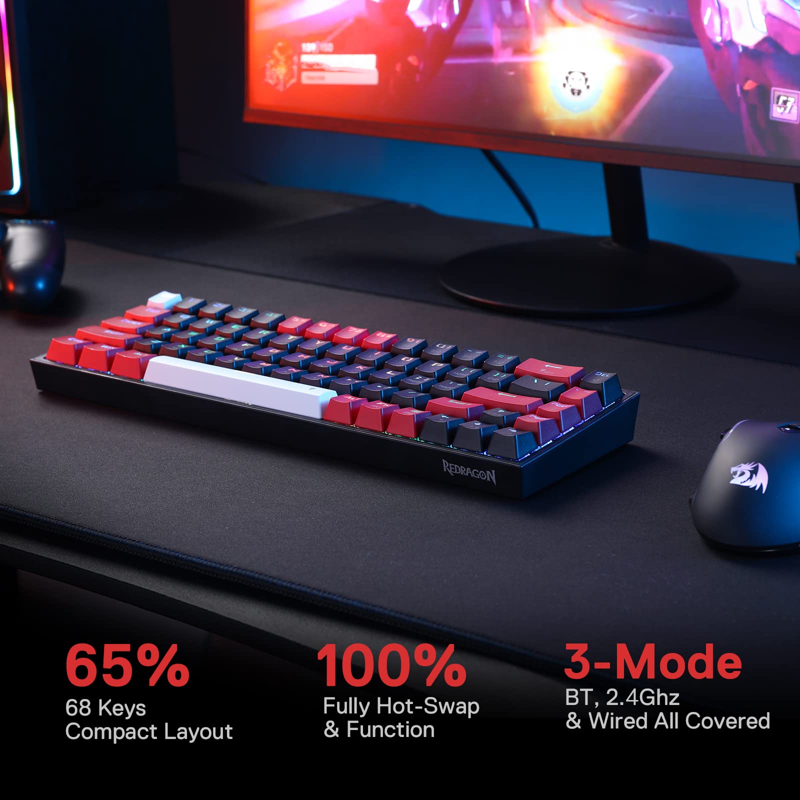 Redragon K631 PRO 60% Keyboard M711 Gaming Mouse Bundle