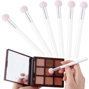 pagow 6pcs sponge makeup applicator with handle, sponge eyeshadow applicators makeup, eyeshadow sponge brush, cotton eye makeup eyeshadow brushes for women girls (4.5 inch long) washable