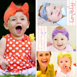 Janinka Baby Girl Hairband, 42 Pcs Nylon Headbands with Bows Knotted Children Soft Hair Accessories for Kids Baby Girls Boys Newborn Infant Toddlers