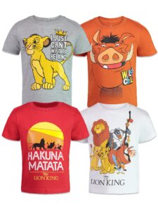 disney lion king simba pumbaa nala infant baby boys 4 pack graphic t-shirts lion king 18 months