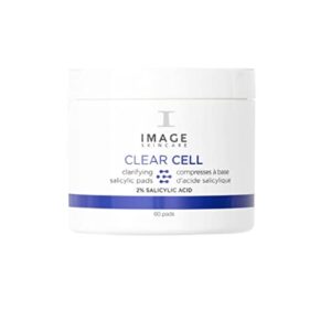 image skincare, clear cell salicylic clarifying pads, exfoliating wipes to clarify pores for oily prone skin, 60 pads