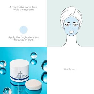 IMAGE Skincare, CLEAR CELL Salicylic Clarifying Pads, Exfoliating Wipes to Clarify Pores for Oily Prone Skin, 60 Pads