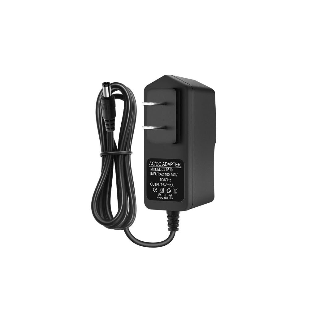 6V DC Power Supply 1A Universal AC Adapter, 100-240V 50/60Hz AC to DC 6 Volts 1Amp Power Adapter Transformer, DC 6V Power Cord, 5.5mm x 2.5mm DC Plug