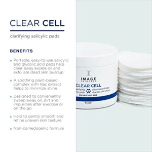 IMAGE Skincare, CLEAR CELL Salicylic Clarifying Pads, Exfoliating Wipes to Clarify Pores for Oily Prone Skin, 60 Pads