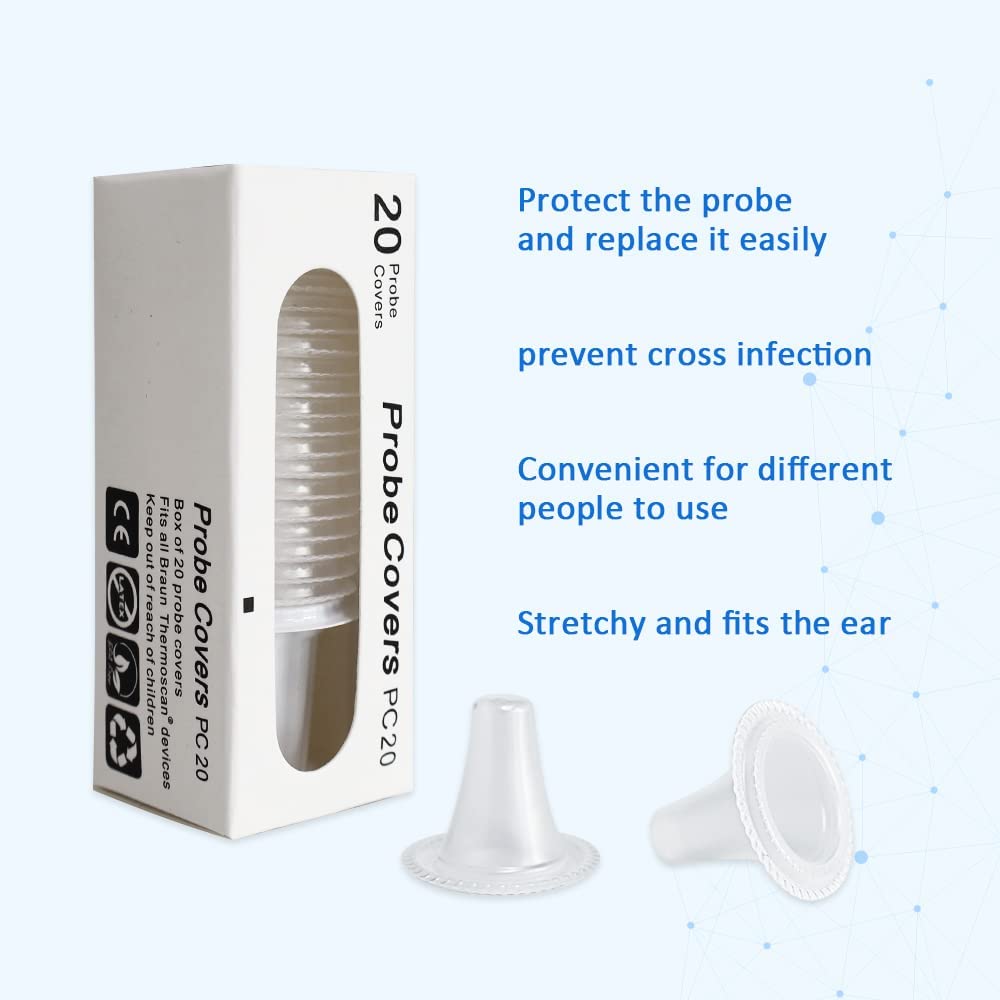 500pcs Ear Thermometer Probe Covers,Ear Thermometer Covers,Thermometer Ear Covers Compatible for All Braun Thermometer Ear Covers Disposable Covers