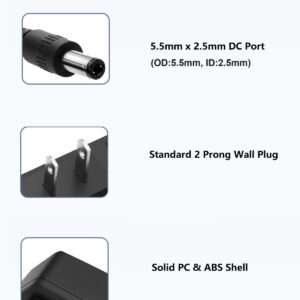 6V DC Power Supply 1A Universal AC Adapter, 100-240V 50/60Hz AC to DC 6 Volts 1Amp Power Adapter Transformer, DC 6V Power Cord, 5.5mm x 2.5mm DC Plug