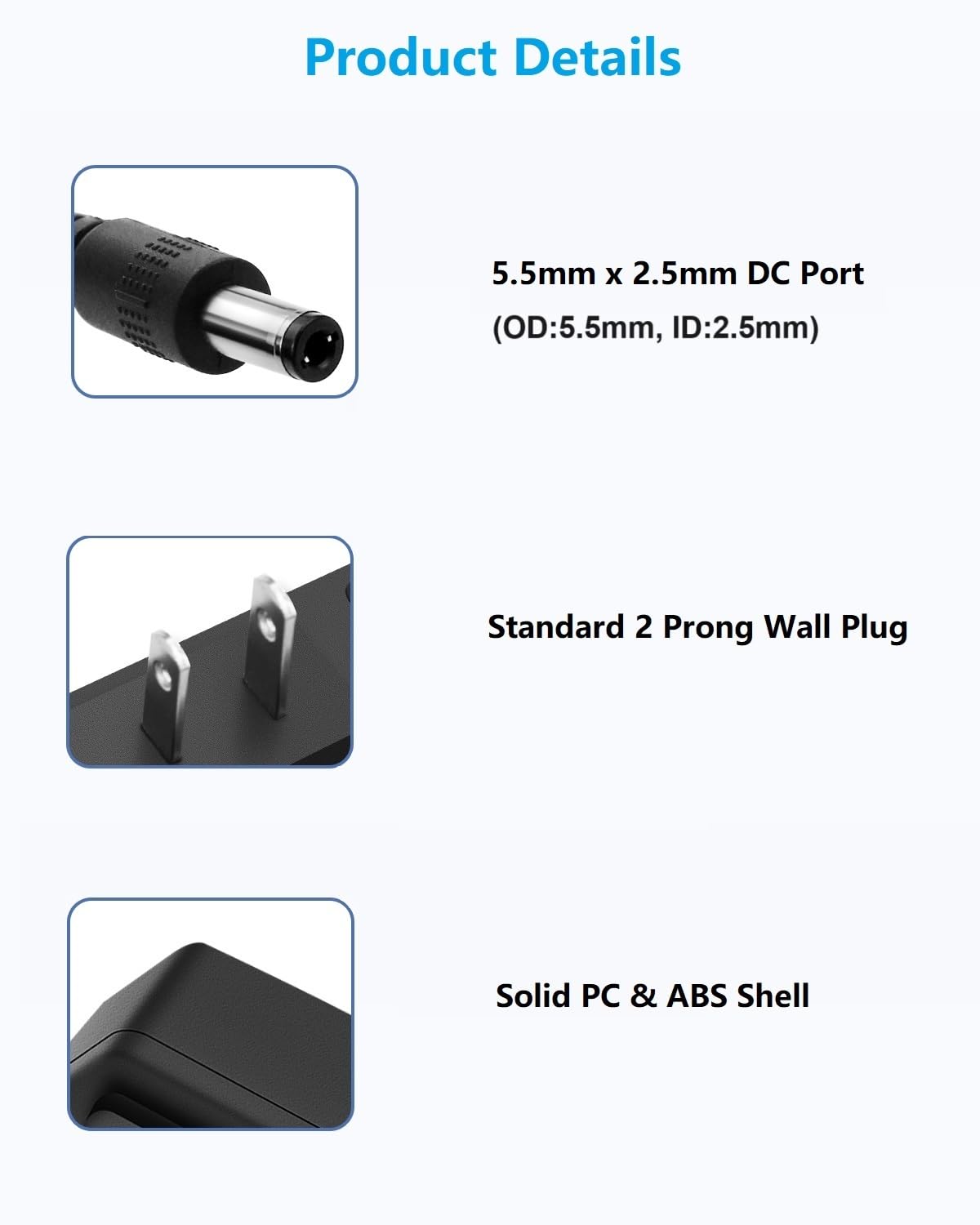 6V DC Power Supply 1A Universal AC Adapter, 100-240V 50/60Hz AC to DC 6 Volts 1Amp Power Adapter Transformer, DC 6V Power Cord, 5.5mm x 2.5mm DC Plug