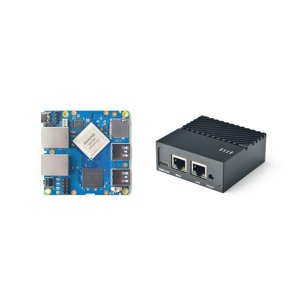 FriendlyElec Nanopi R4S Mini Router OpenWRT with Dual-Gbps Ethernet Ports 4GB LPDDR4 Based in RK3399 Soc for IOT NAS Smart Home Gateway (Without MAC Chip)