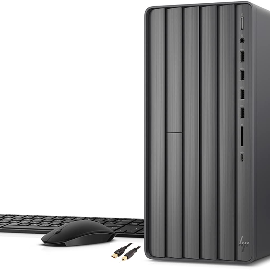 HP 2022 Newest Envy Desktop, Intel Core i7-10700 Processor, 64GB RAM, 1TB SSD Storage + 1TB HDD, Wi-Fi 5, Windows 11 Pro, USB Wired Keyboard and Mouse Combo