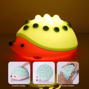 LOVERUIS Animal Night Lamp - Nightlight for Kid Hedgehog Lamp 5 Breathing Color Light Birthday Halloween Christmas Gift with USB Rechargeable for Toddlers Children Bedroom (Green)…