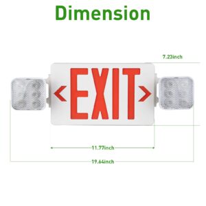 LED Combo Exit Sign Emergency Light, Double Sided with Two LED Flood Lights, Exit Signs for Business with Battery Backup, Fire Resistant UL 94V-0, Commercial Grade Brand: LED Flying Direct