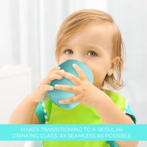 Sperric Silicone Mini Cups For Toddlers Baby Drinking Training Cup (2 Pack) 4.5 OZ (Green & Blue)