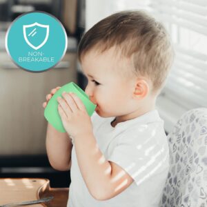 Sperric Silicone Mini Cups For Toddlers Baby Drinking Training Cup (2 Pack) 4.5 OZ (Green & Blue)