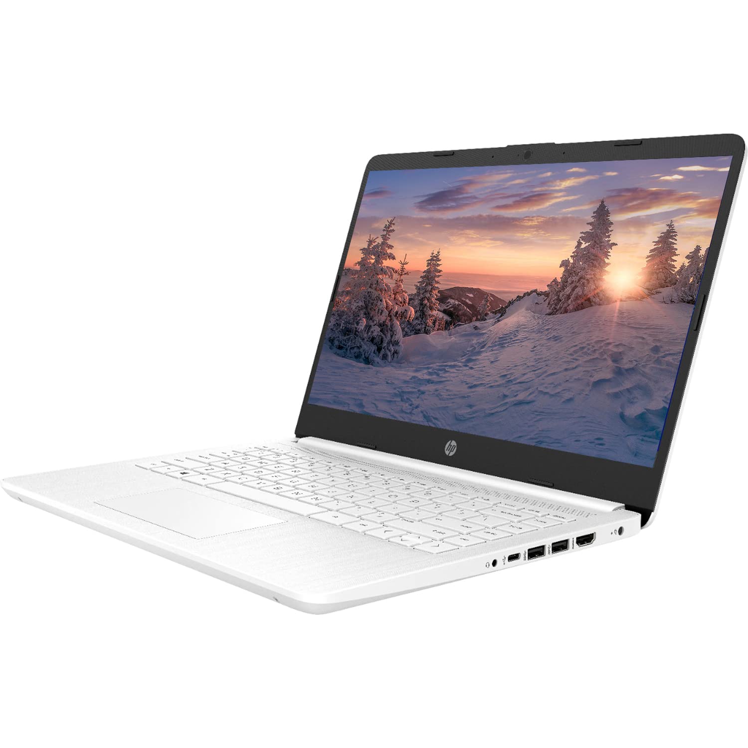 HP 2022 Premium 14-inch HD Thin and Light Laptop, Intel Dual-Core Processor, 16GB RAM, 64GB Storage, Long Battery Life, Webcam, Bluetooth, HDMI, Wi-Fi, White, Windows 11 + 1 Year Microsoft 365