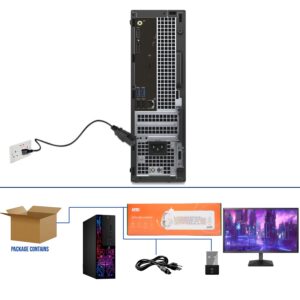 TechMagnet Computer Desktop PC, Intel Core i3-6100, Siwa 6, 16GB RAM, 2TB HDD, 27 Inch 165Hz Gaming Monitor, Gaming Kit, Windows 10 Pro (Renewed)