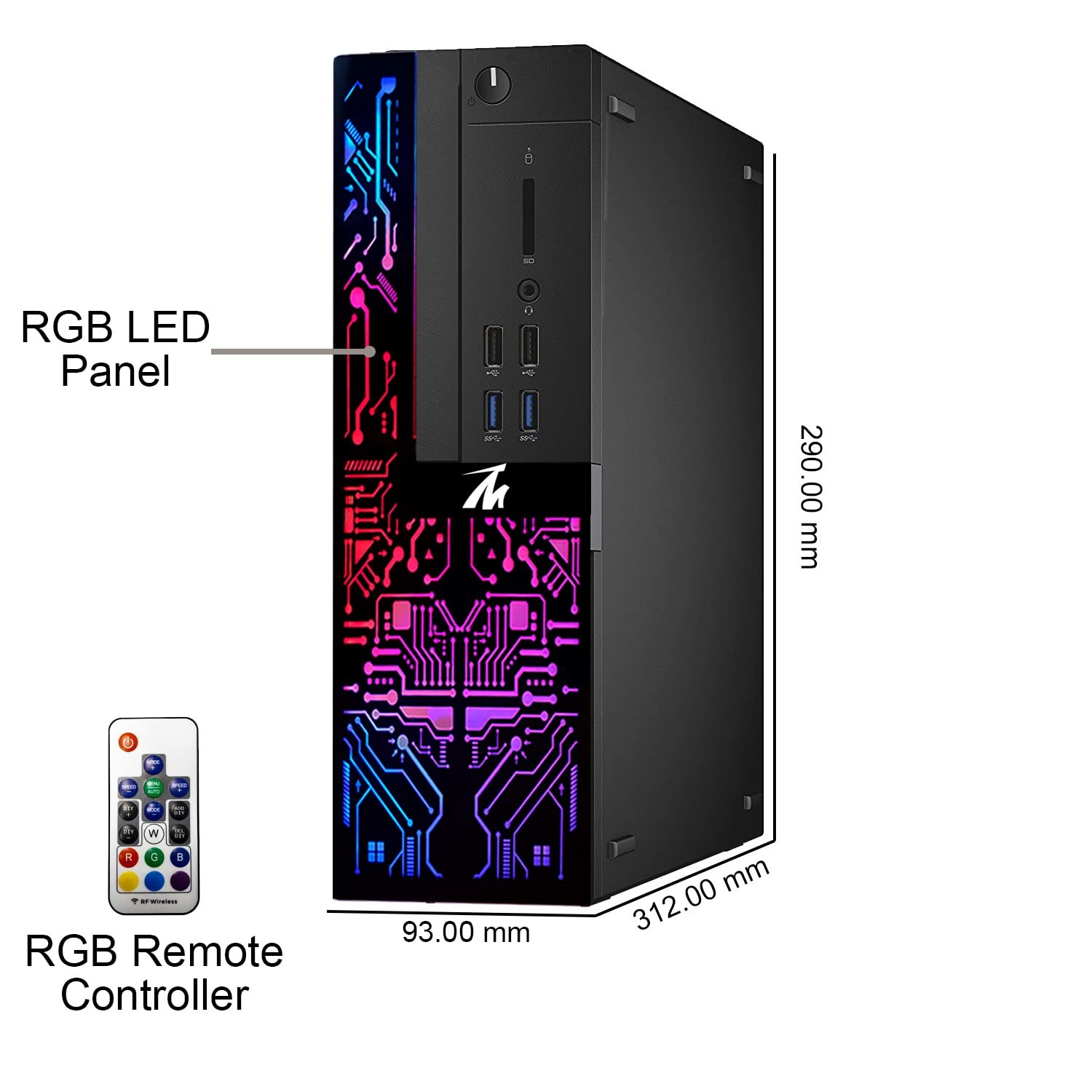 TechMagnet Computer Desktop PC, Intel Core i3-6100, Siwa 6, 8GB RAM, 500GB HDD, 27 Inch 165Hz Gaming Monitor, Gaming Kit, Windows 10 Pro (Renewed)