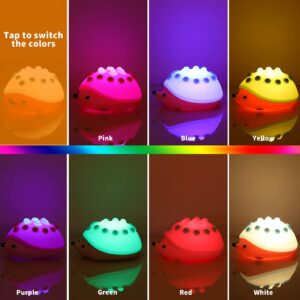 LOVERUIS Animal Night Lamp - Nightlight for Kid Hedgehog Lamp 5 Breathing Color Light Birthday Halloween Christmas Gift with USB Rechargeable for Toddlers Children Bedroom (Green)…