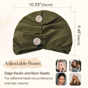 YANIBEST Silk Bonnet Satin Bonnet Hair Bonnet for Sleeping Silk Hair Wrap for Sleeping Bonnets for Women Curly Hair Green