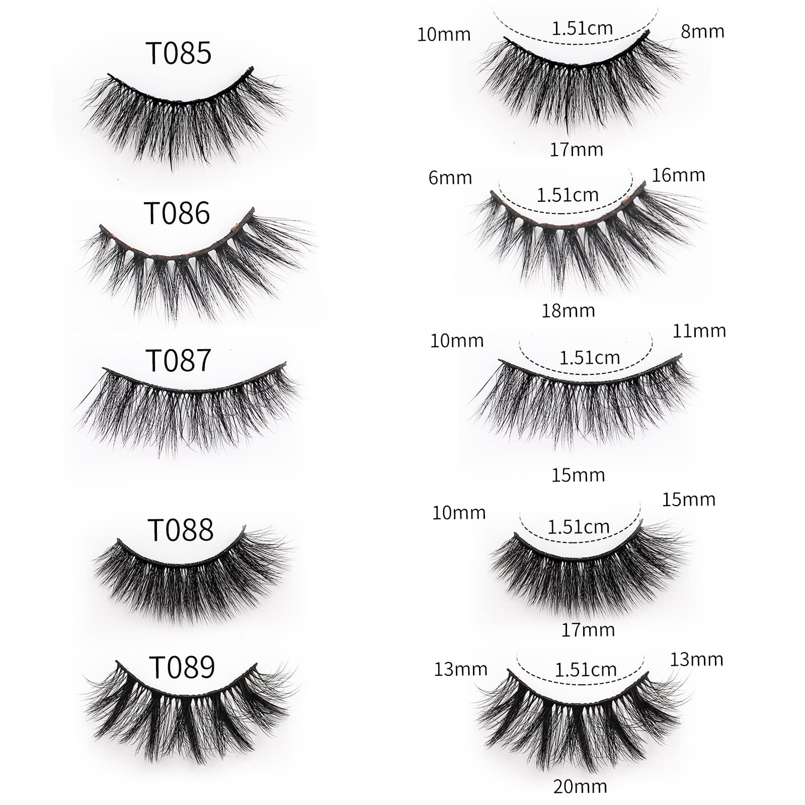 Dedbol 10 pairs of 10 models of 6D artificial fluffy natural mink eyelashes, dramatic false eyelashes(style 4)