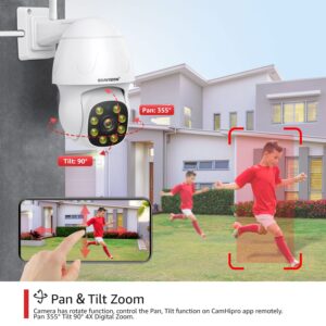 BOAVISION 4MP Security Camera Outdoor,360° View Video Surveillance Cameras,Human Tracking,Motion Detection Alerts,Pan & Tilt,Full Color Night Vision,Wireless Wi-Fi Home Security System