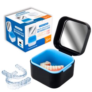 taohihi retainer case,mouth guard case, cleaning crystals,mouth guard case, aligner - white