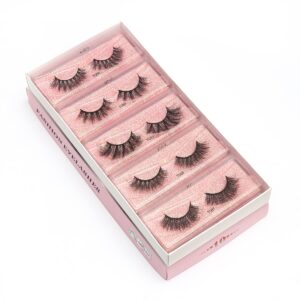 Dedbol 10 pairs of 10 models of 6D artificial fluffy natural mink eyelashes, dramatic false eyelashes(style 4)