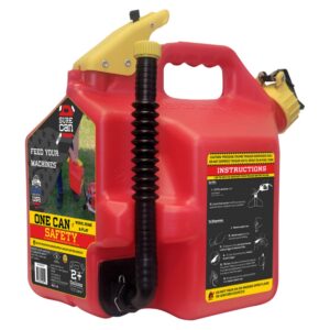 Surecan 2 Gallon Type-II Safety Container - With a Rotating Spout, Free Spill Design, Self-Venting, & Safety Fill Cap, Your Ideal Jerry Can (Red)