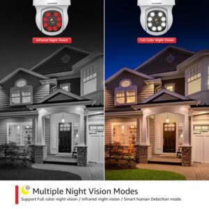 BOAVISION 4MP Security Camera Outdoor,360° View Video Surveillance Cameras,Human Tracking,Motion Detection Alerts,Pan & Tilt,Full Color Night Vision,Wireless Wi-Fi Home Security System