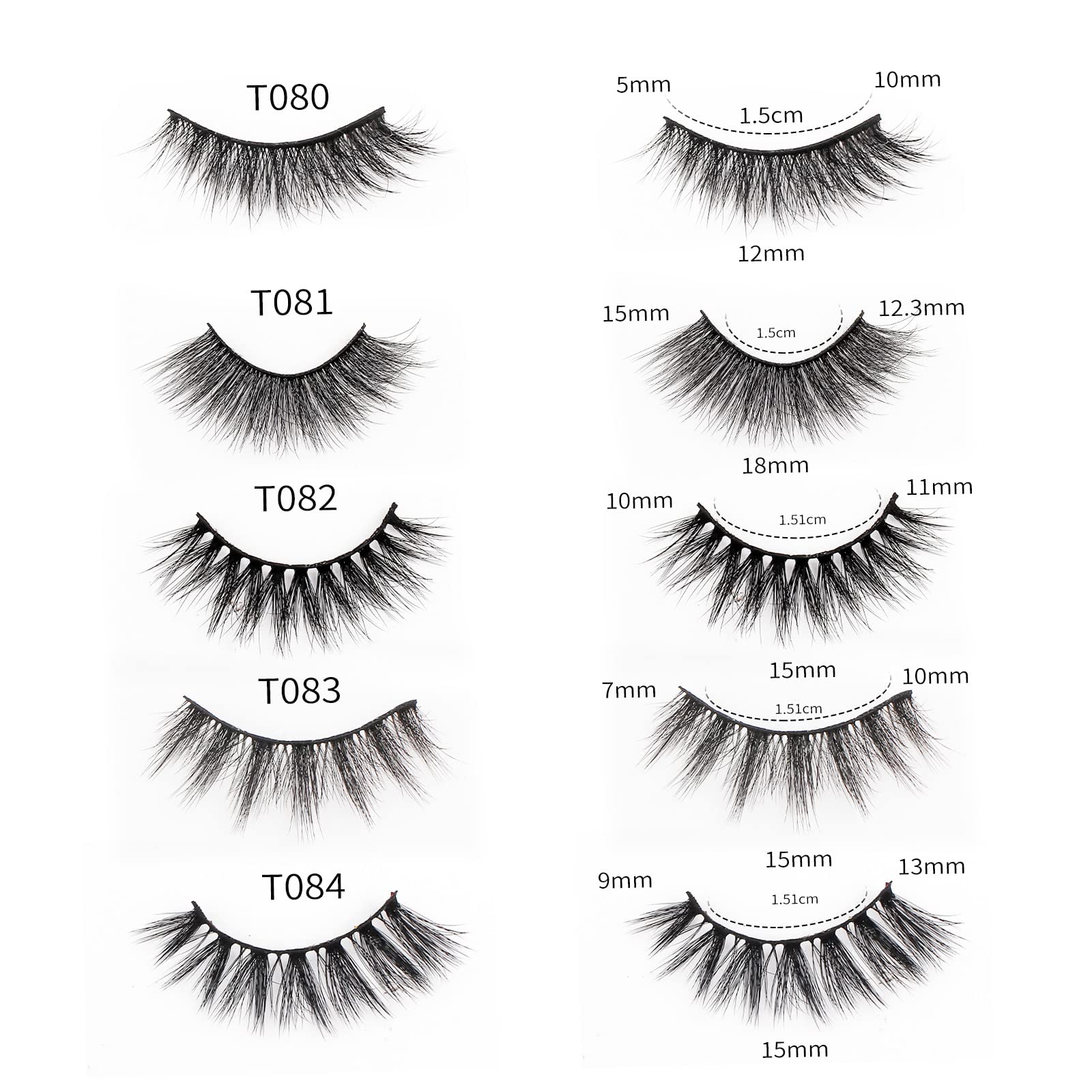 Dedbol 10 pairs of 10 models of 6D artificial fluffy natural mink eyelashes, dramatic false eyelashes(style 4)